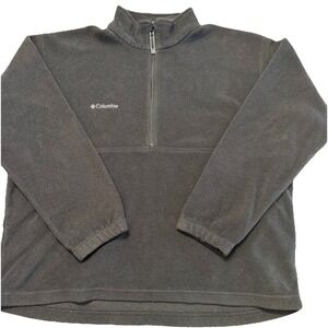 Columbia Fleece Pullover Jacket Adult XL Gray 1/4 Zip Outdoor Sweater